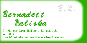 bernadett maliska business card